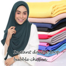 O que escolher quente online planície cabeça muçulmana desgaste bolha chiffon cachecol instantâneo hijab
